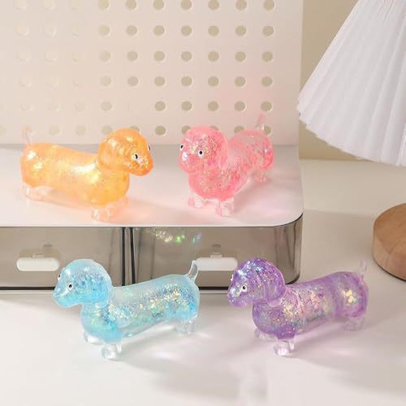 Resin Craft Material - Glitter Dachshund Soft Stretch Squeeze Gadget