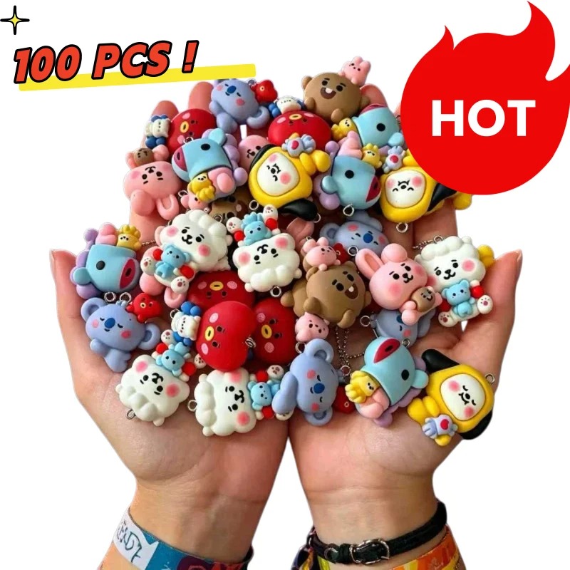 Resin Crafts - 7pcs BT21 Resin Cartoon Charm DIY