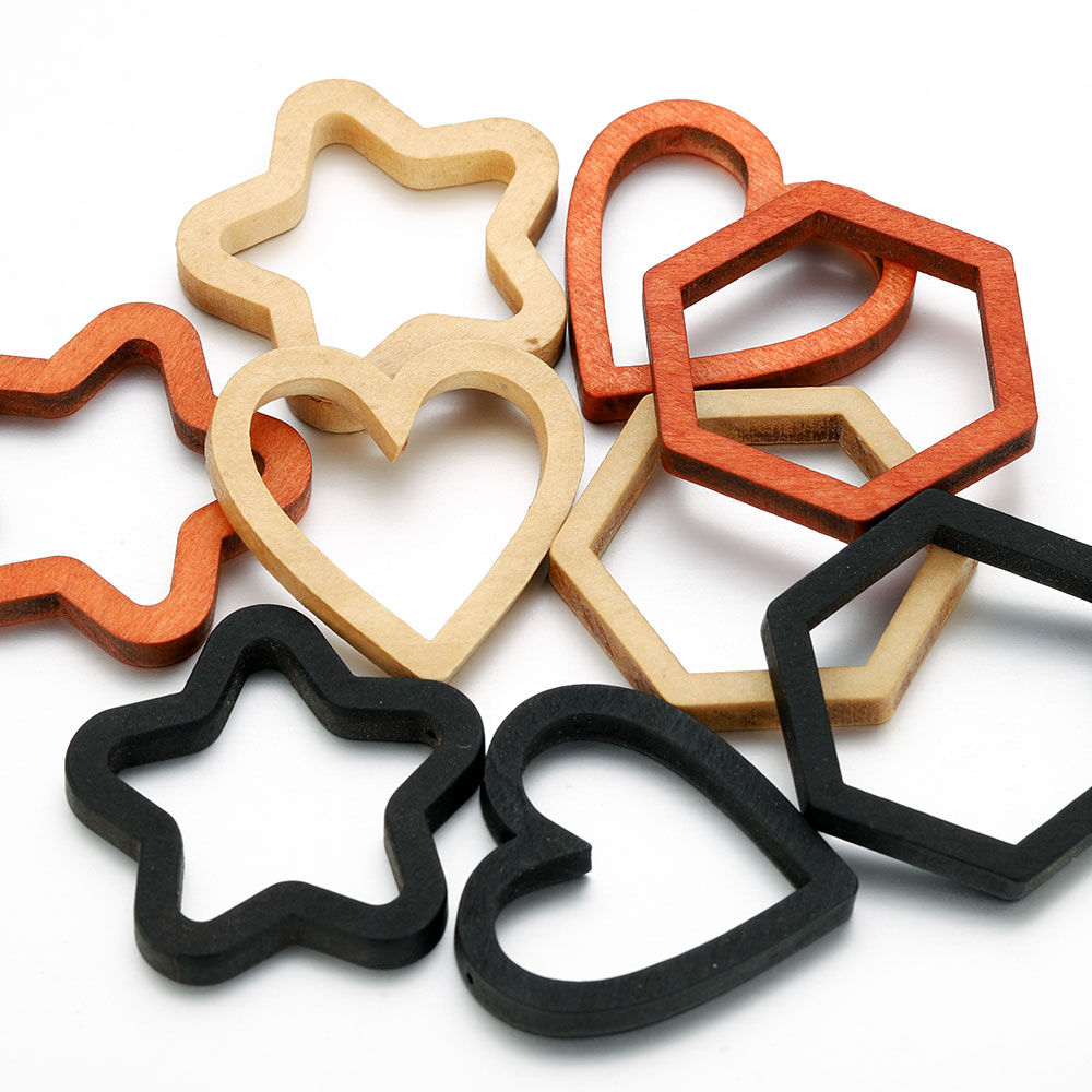 10pcs Wood Heart Square Silico - Resin Crafts Diy 评论和价格