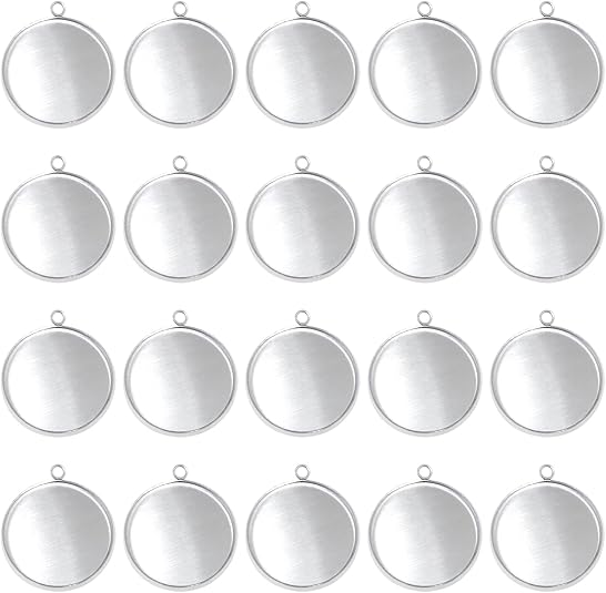 20 Pieces Stainless Steel Roun - Resin Crafts 评论和价格