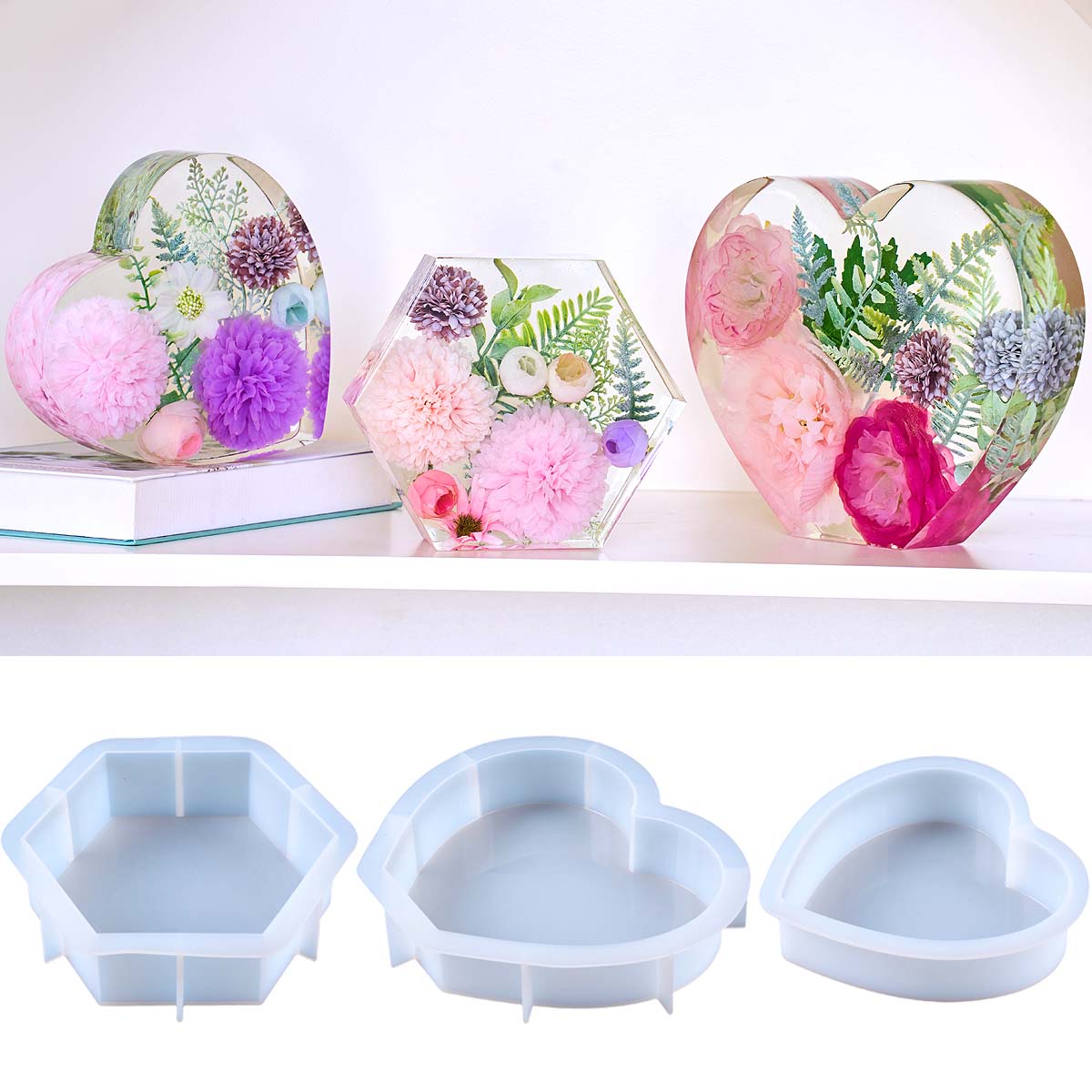 Large Love Silicone Mold DIY H - Flower Preservation Resin 评论和价格