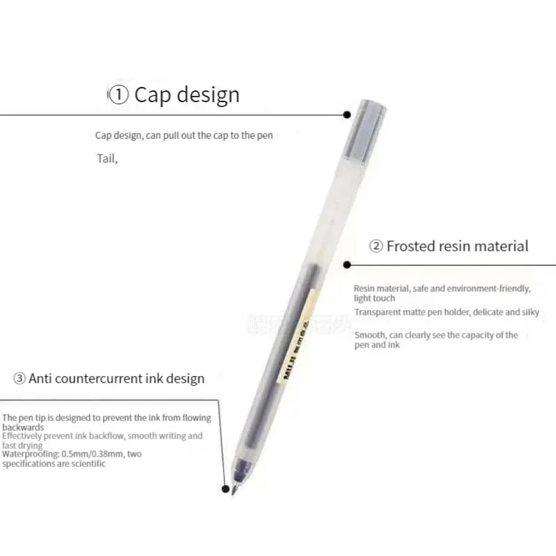 6/8Pcs/Set MUJIs Gel Pen Black - Muji Stationery Gel Pen 评论和价格