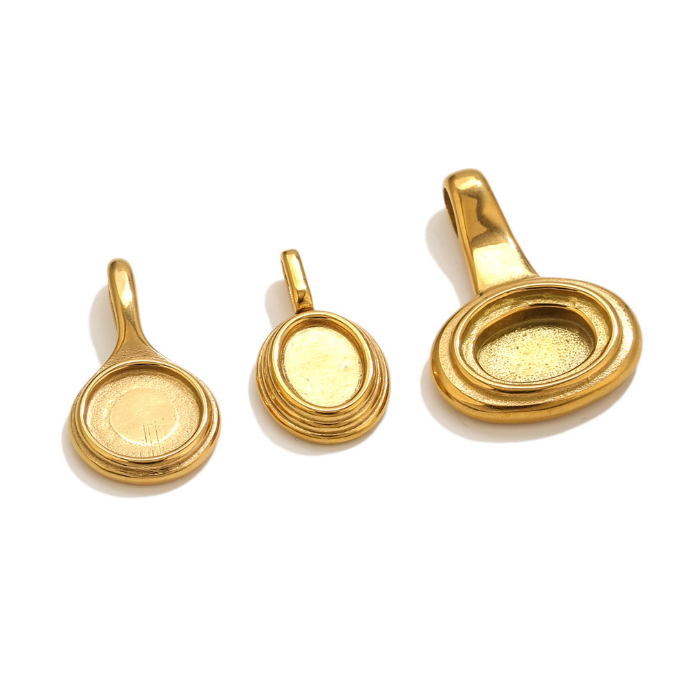 5pcs Stainless Steel Round Ova - Resin Crafts 评论和价格