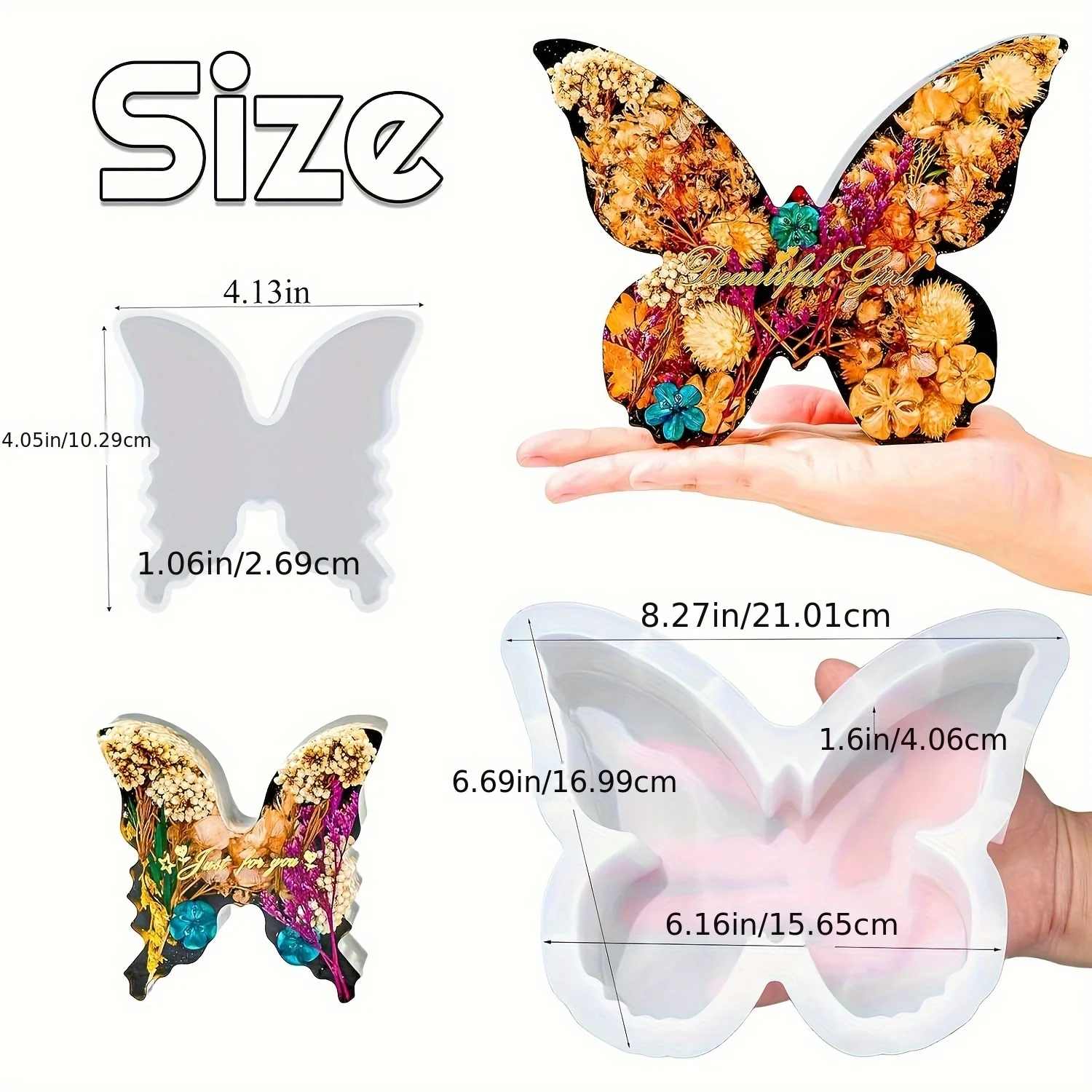 Two sizes of butterfly resin m - Flower Preservation Resin 评论和价格
