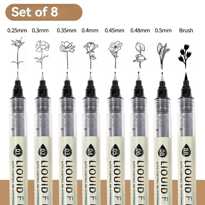 12 Pack Black Fineliner Drawin - Copic Marker Sketch 评论和价格