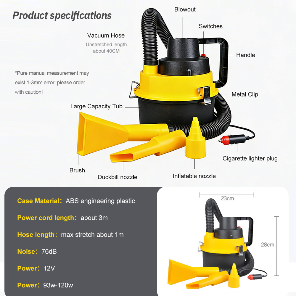 12V Portable Canister Car Vacu - Vacuum Chamber Small 评论和价格