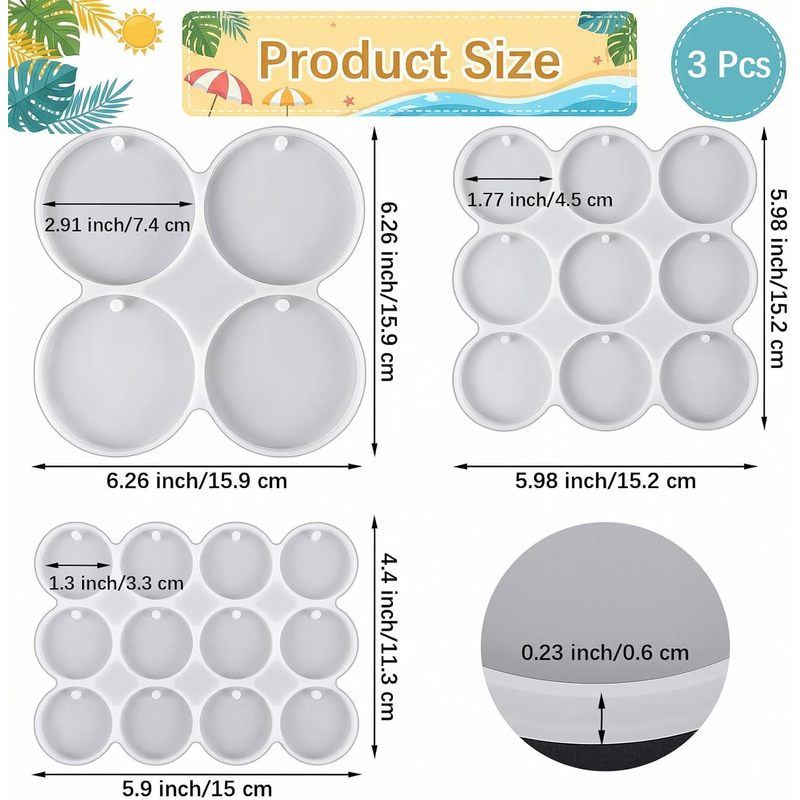 3Round mold set，25A circular r - Resin Ocean Wave Mold 评论和价格