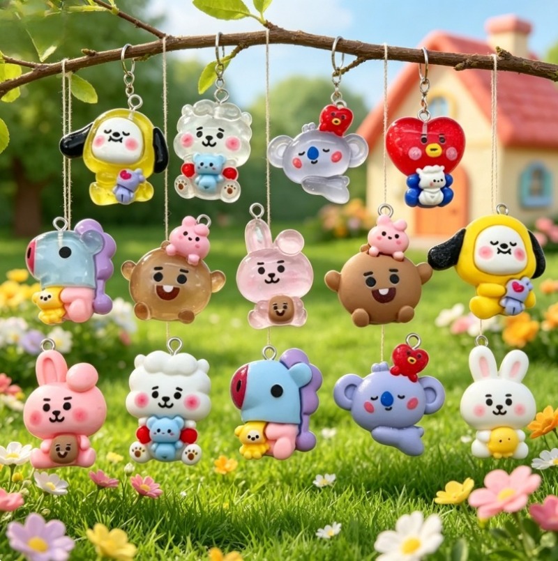 7pcs BT21 Resin Cartoon Charm  - Resin Crafts 评论和价格