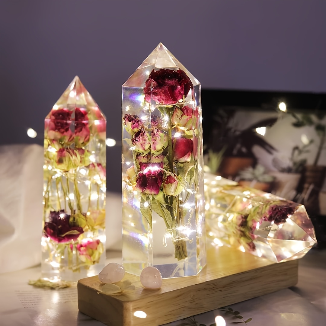 1Pcs Crystal Tower Resin Silic - Flower Preservation Resin 评论和价格