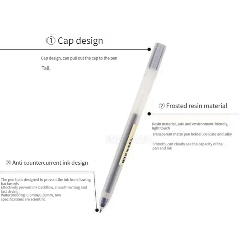 6/8Pcs/Set MUJIs Gel Pen Black - Muji Stationery Gel Pen 评论和价格