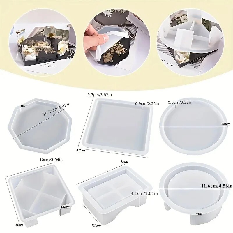 Coaster Resin Molds Set Includ - Mixing Cup Silicone 评论和价格