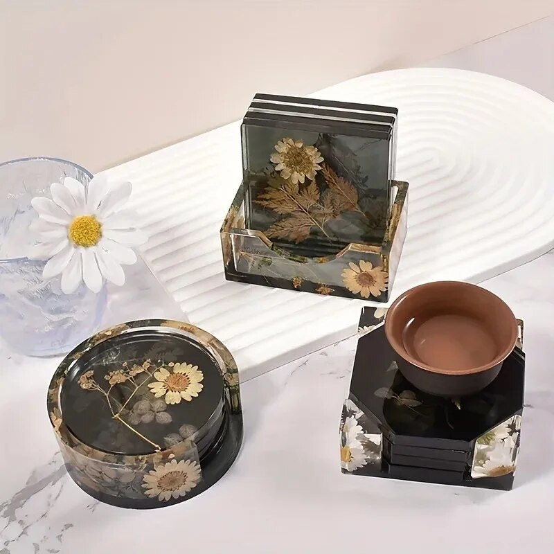 Coaster Resin Molds Set Includ - Mixing Cup Silicone 评论和价格